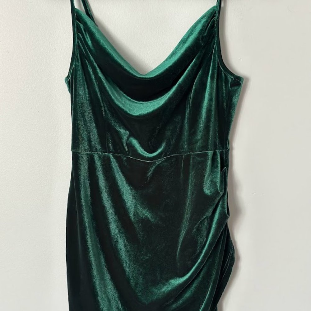 NWT Cider Green Velvet Mini Dress - Size L